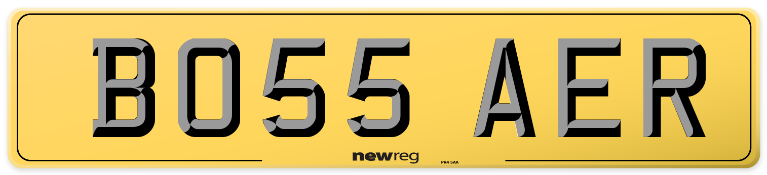 BO55 AER Rear Number Plate