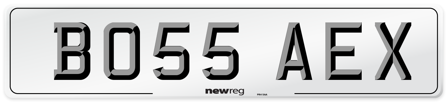 BO55 AEX Front Number Plate