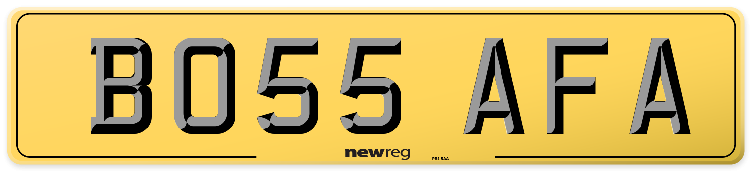 BO55 AFA Rear Number Plate