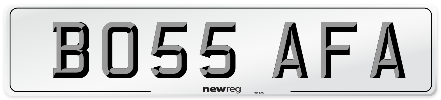 BO55 AFA Front Number Plate