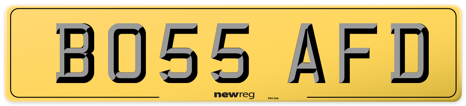 BO55 AFD Rear Number Plate