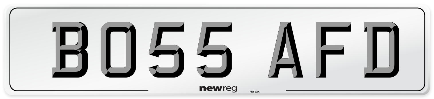 BO55 AFD Front Number Plate