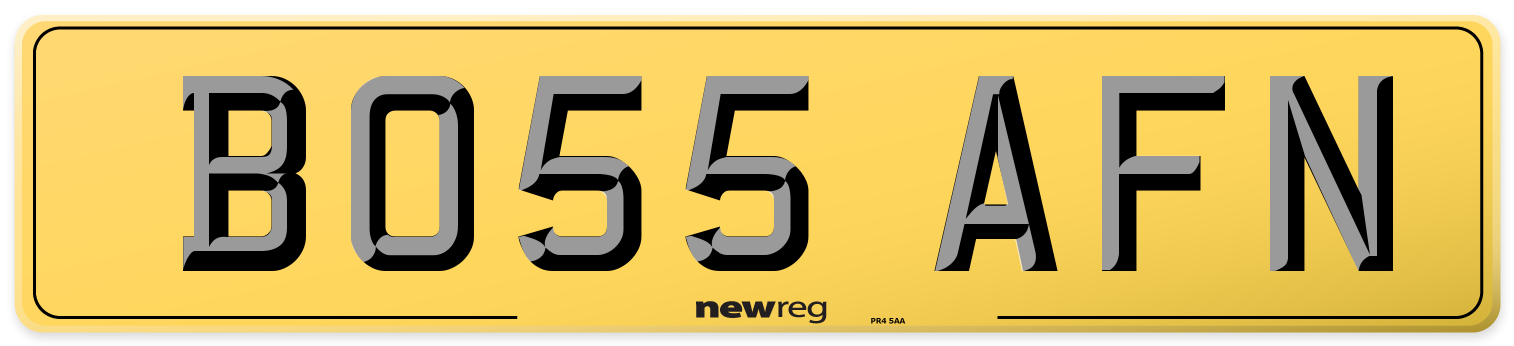 BO55 AFN Rear Number Plate