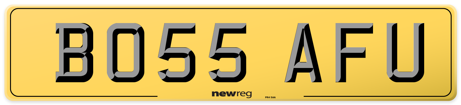 BO55 AFU Rear Number Plate