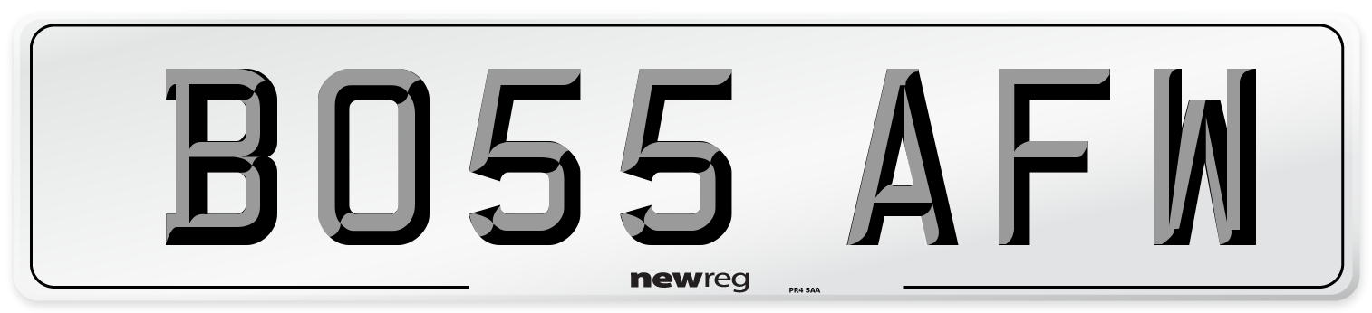 BO55 AFW Front Number Plate