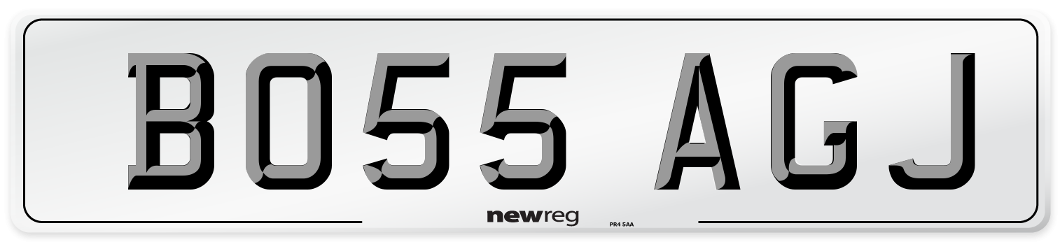BO55 AGJ Front Number Plate