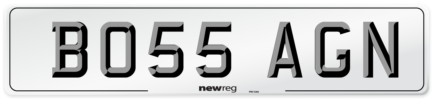 BO55 AGN Front Number Plate
