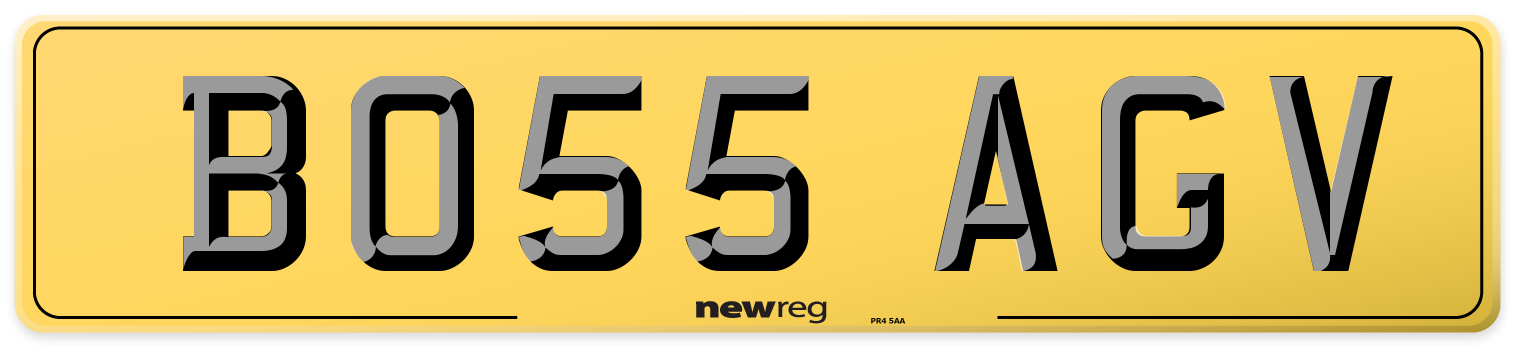 BO55 AGV Rear Number Plate