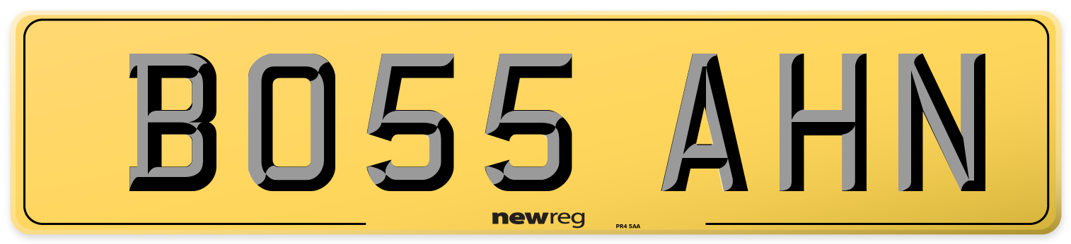 BO55 AHN Rear Number Plate