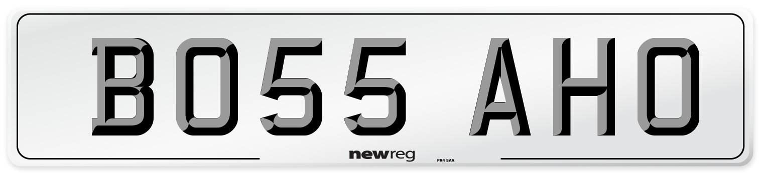 BO55 AHO Front Number Plate