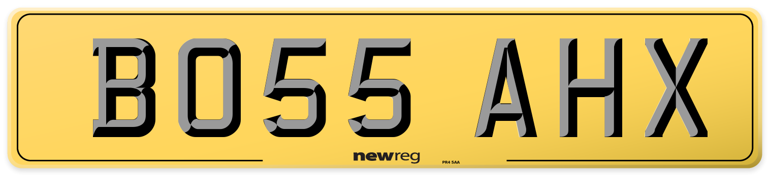 BO55 AHX Rear Number Plate