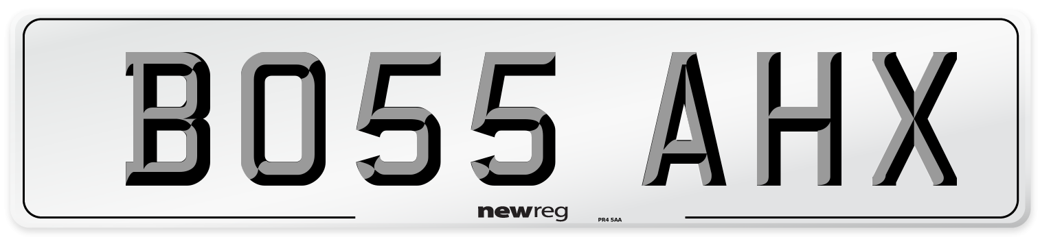 BO55 AHX Front Number Plate