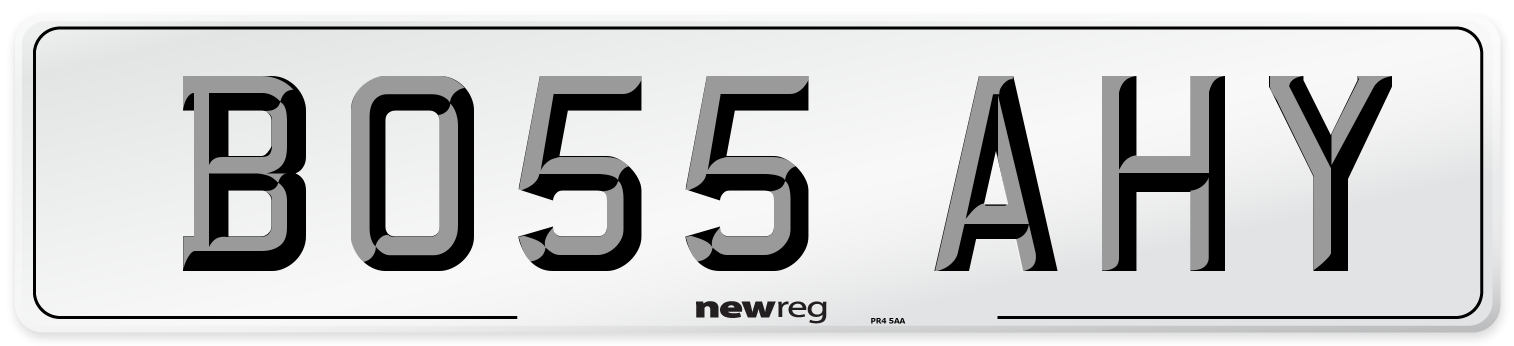 BO55 AHY Front Number Plate