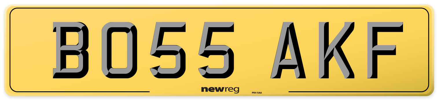 BO55 AKF Rear Number Plate