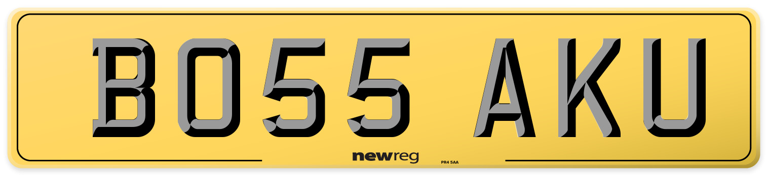 BO55 AKU Rear Number Plate
