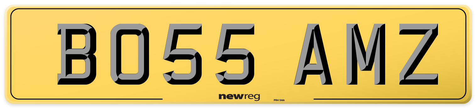 BO55 AMZ Rear Number Plate