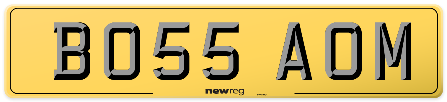 BO55 AOM Rear Number Plate