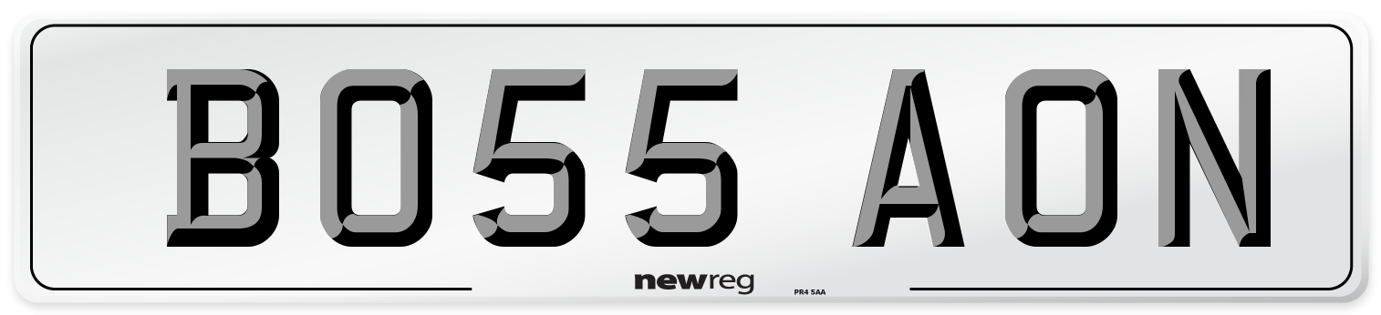 BO55 AON Front Number Plate