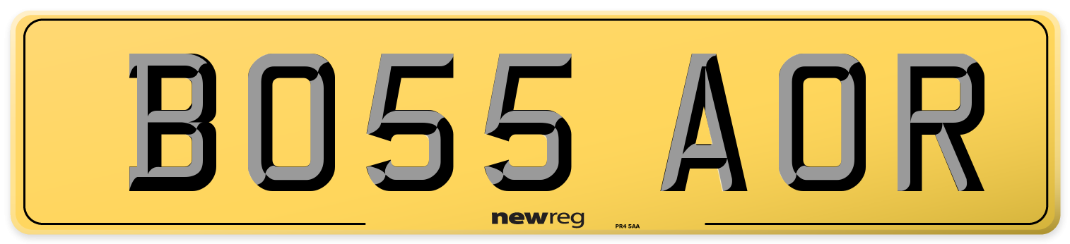 BO55 AOR Rear Number Plate