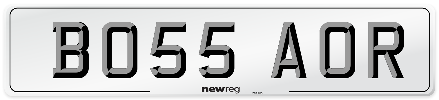 BO55 AOR Front Number Plate