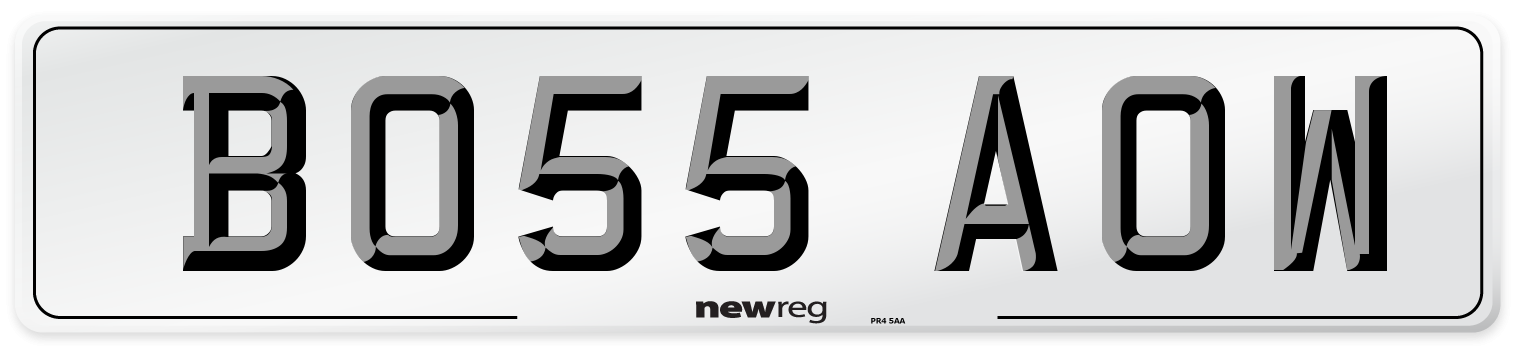 BO55 AOW Front Number Plate