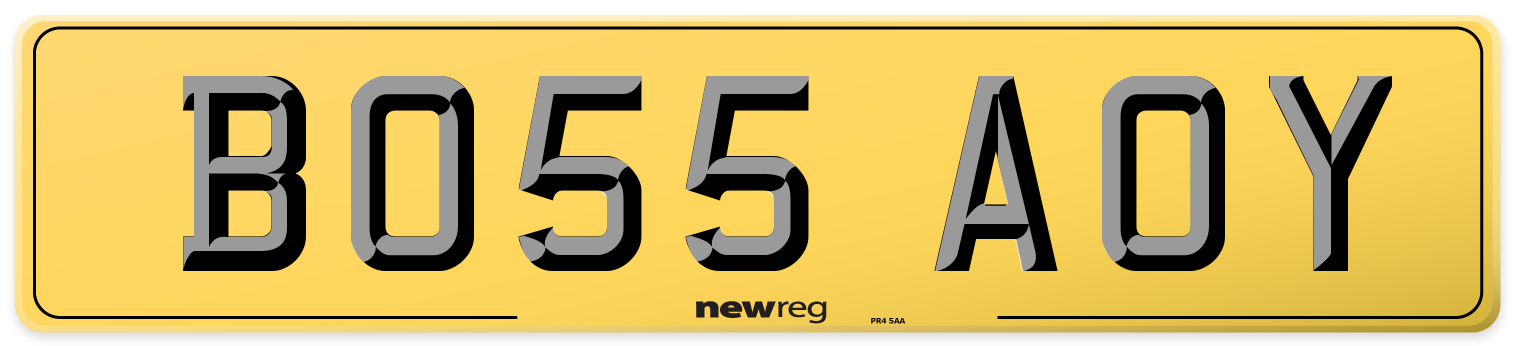 BO55 AOY Rear Number Plate