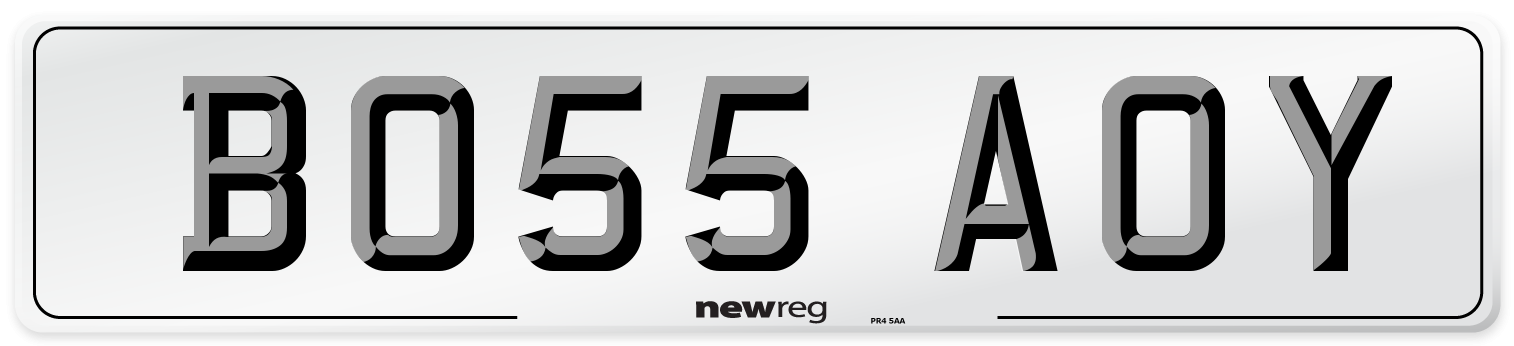BO55 AOY Front Number Plate