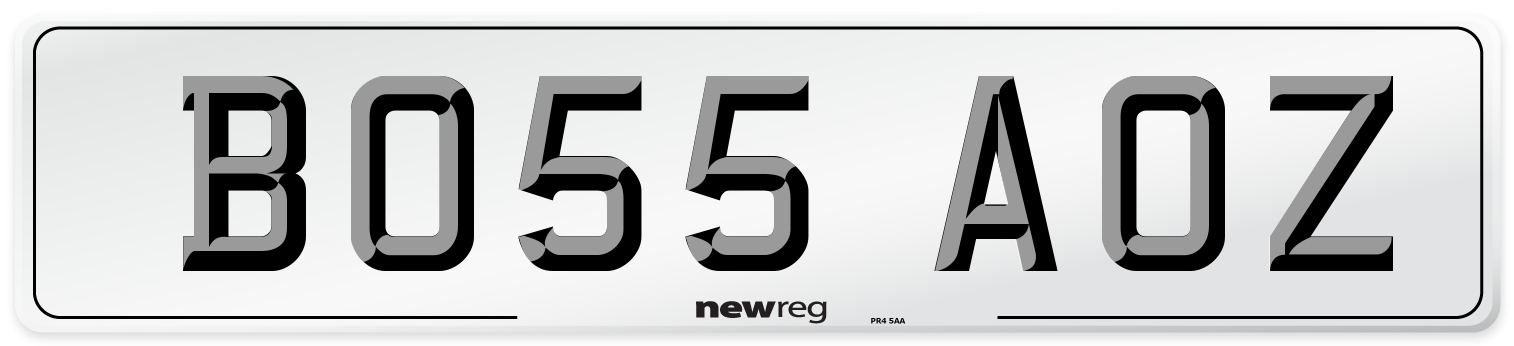 BO55 AOZ Front Number Plate
