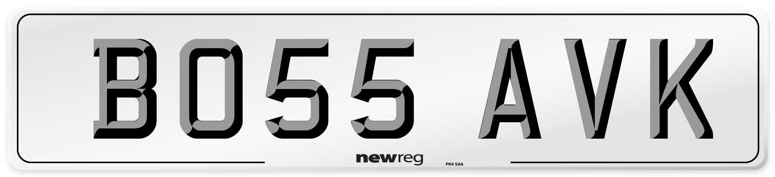 BO55 AVK Front Number Plate