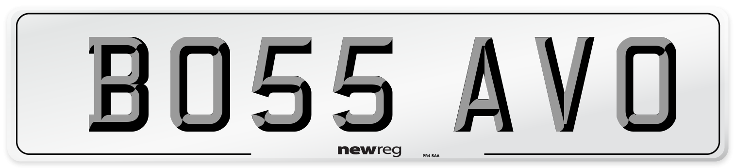 BO55 AVO Front Number Plate