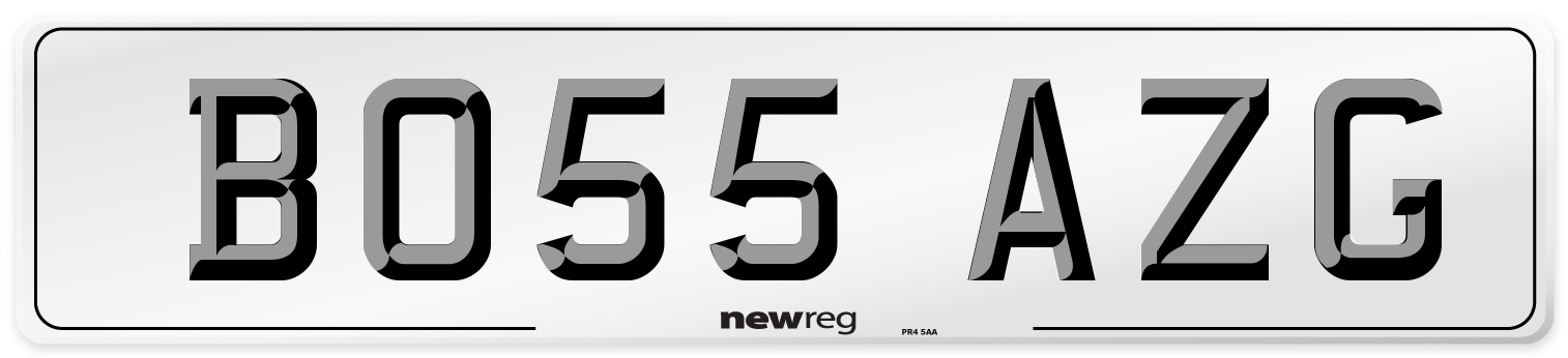 BO55 AZG Front Number Plate
