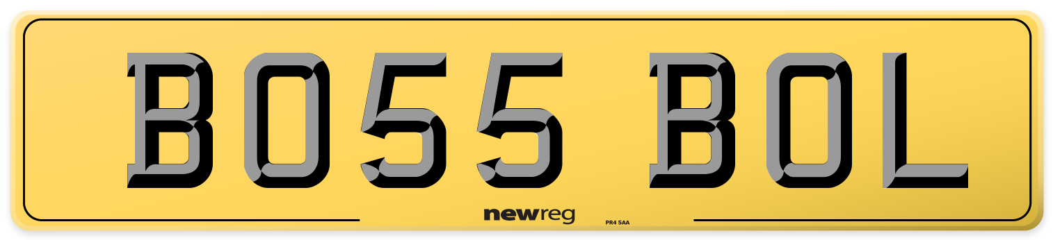 BO55 BOL Rear Number Plate