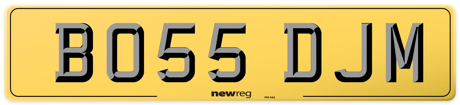 BO55 DJM Rear Number Plate