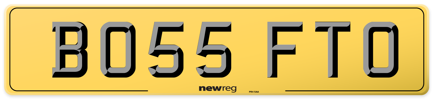 BO55 FTO Rear Number Plate