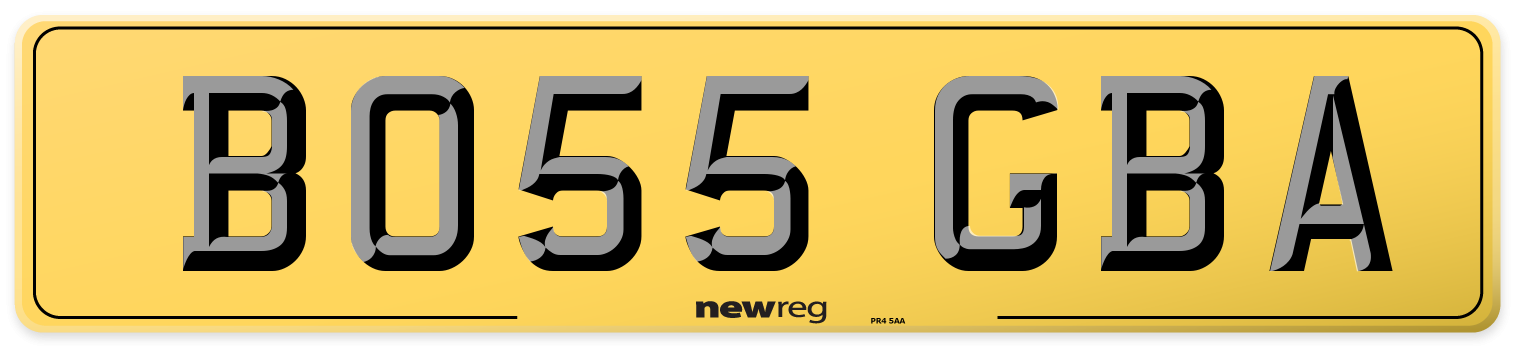 BO55 GBA Rear Number Plate