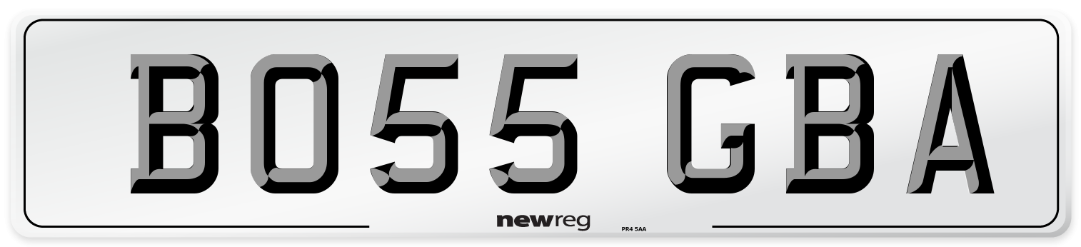 BO55 GBA Front Number Plate
