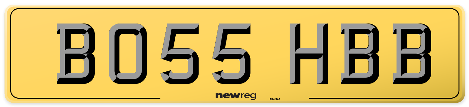 BO55 HBB Rear Number Plate