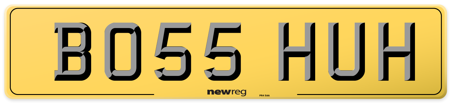 BO55 HUH Rear Number Plate
