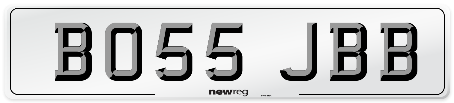BO55 JBB Front Number Plate