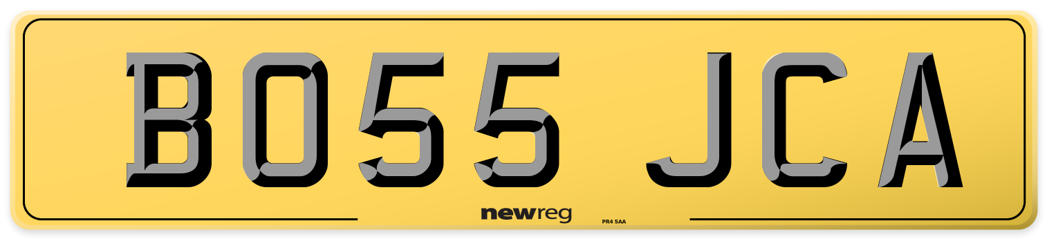 BO55 JCA Rear Number Plate