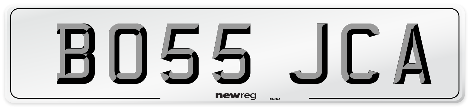 BO55 JCA Front Number Plate