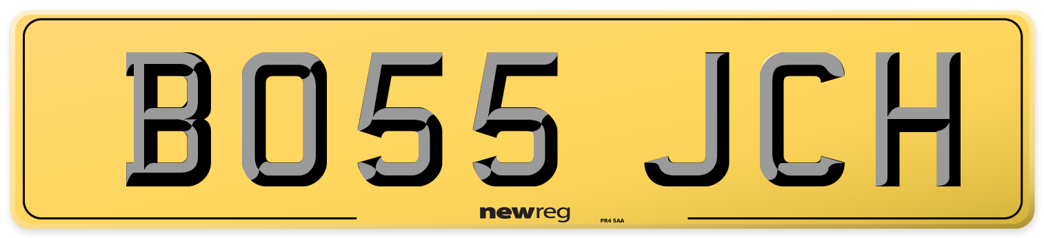 BO55 JCH Rear Number Plate