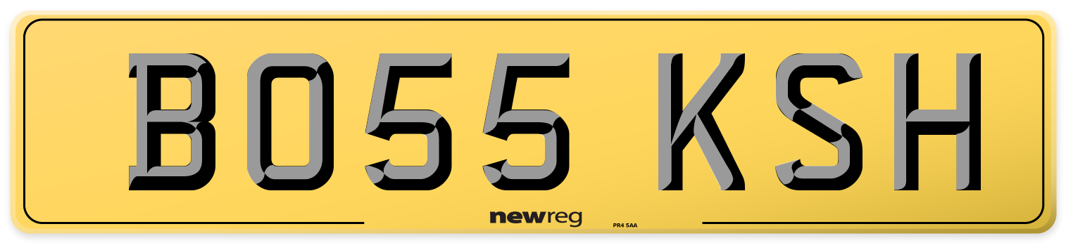 BO55 KSH Rear Number Plate