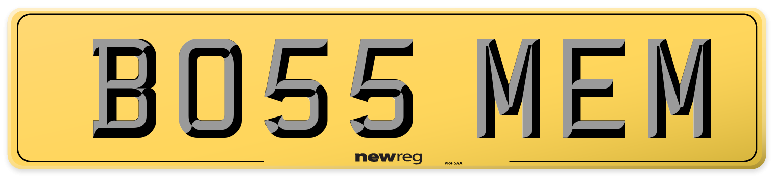 BO55 MEM Rear Number Plate