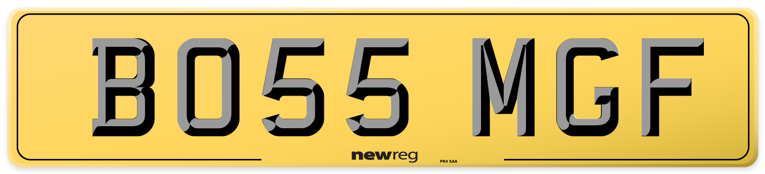 BO55 MGF Rear Number Plate