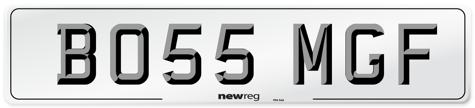 BO55 MGF Front Number Plate
