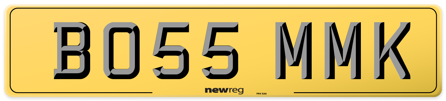 BO55 MMK Rear Number Plate