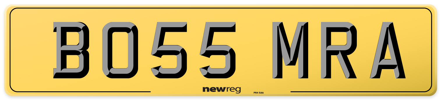 BO55 MRA Rear Number Plate