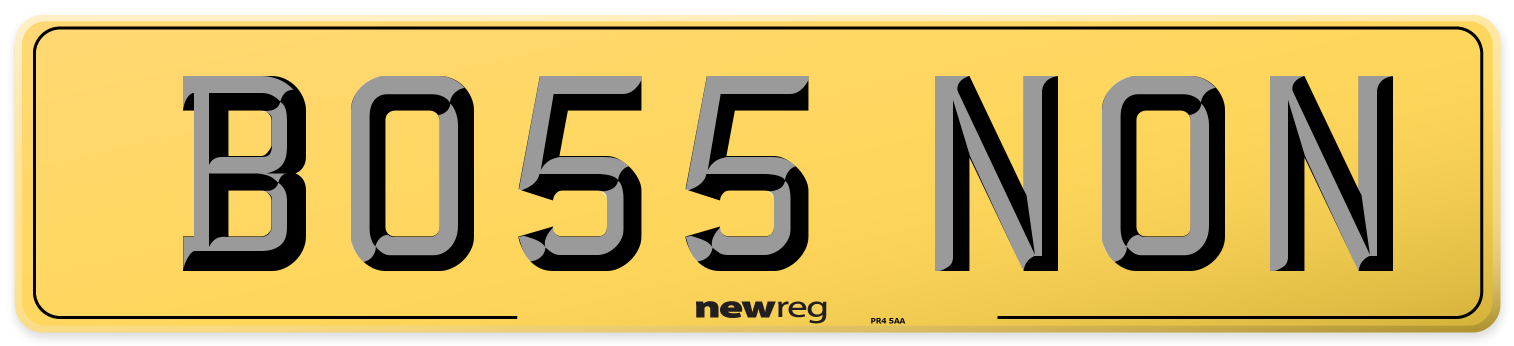 BO55 NON Rear Number Plate