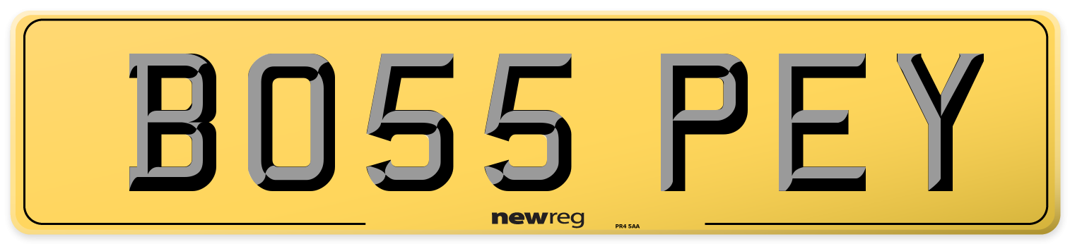 BO55 PEY Rear Number Plate